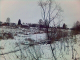 Панорама зимней деревни Стаино